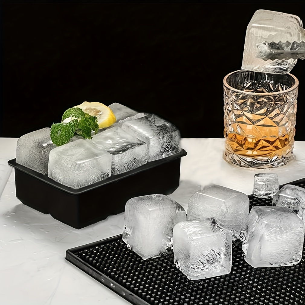 Big 2 Inch Ice Cube Tray Mold Whiskey Cocktails Silicone Make 4/6/8  Icecubes DIY
