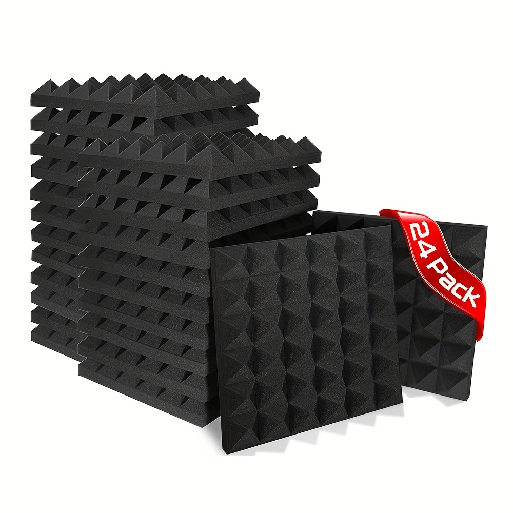24 Paquetes 2 X 12 X 12 Paneles Espuma Acústica Piramidal - Temu