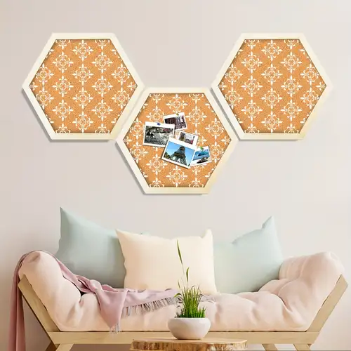 50 Pieces Cork Board Tiles Wall Bulletin Boards with Full Sticky Backing Cork Sheets Cork Tiles for Painting Pictures Notes Drawing Photos Hexagon