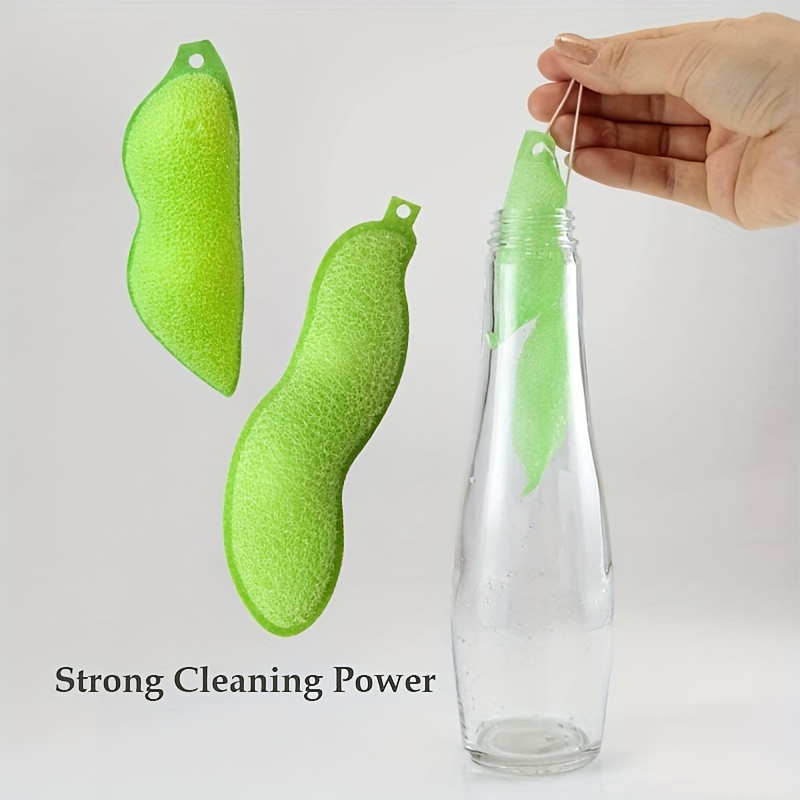 3X Beans-Shaped Bottle Cleaning Sponge Home Kitchen Glass Cup Clean Tool