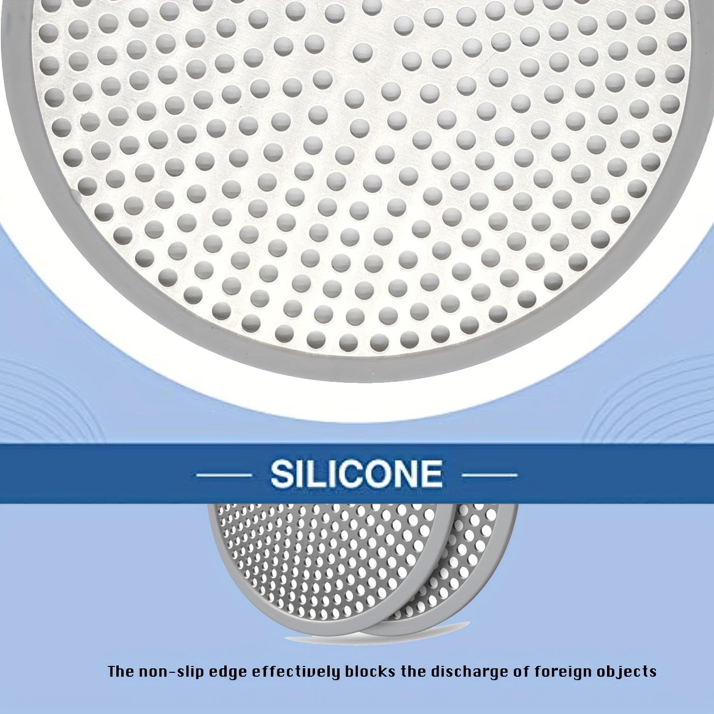 1pc Shower Drain Hair Catcher Cover Strainer, Stall Drain Protector Cover,  Stainless Steel