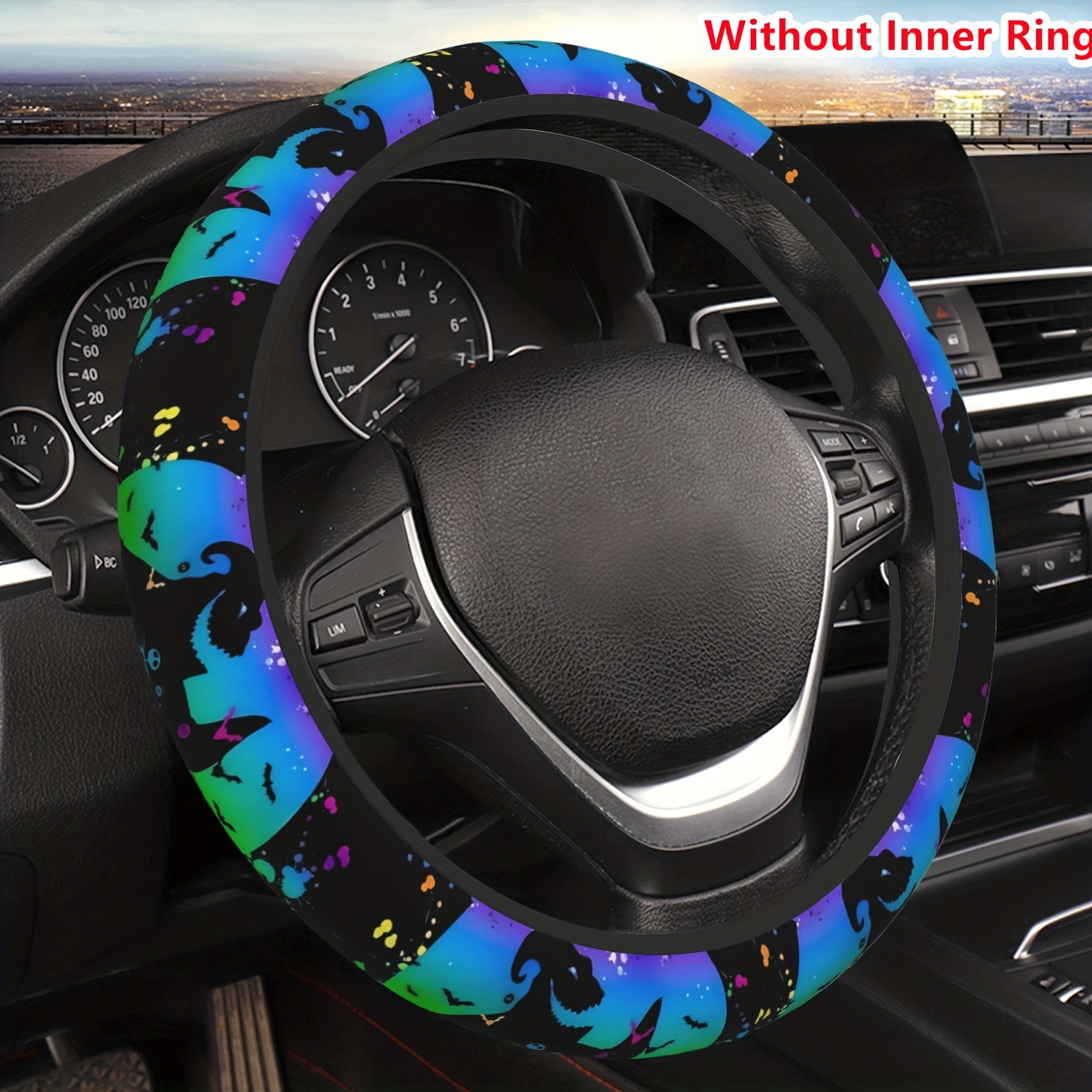 Pumpkin Glow In Dark Steering Wheel Cover Designed & Sold By