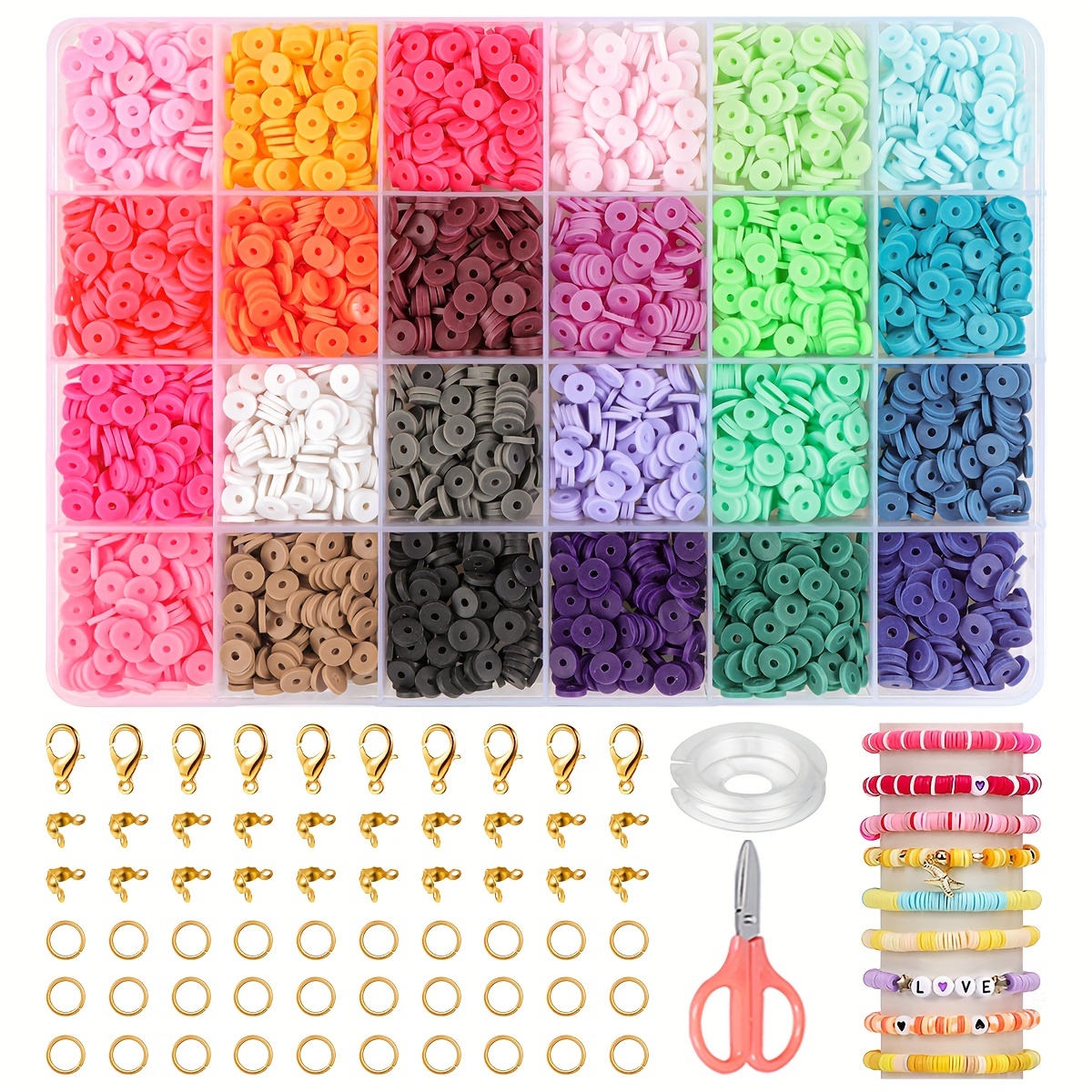 Girls DIY Bracelet Making Kit Colored String Beads Kit For