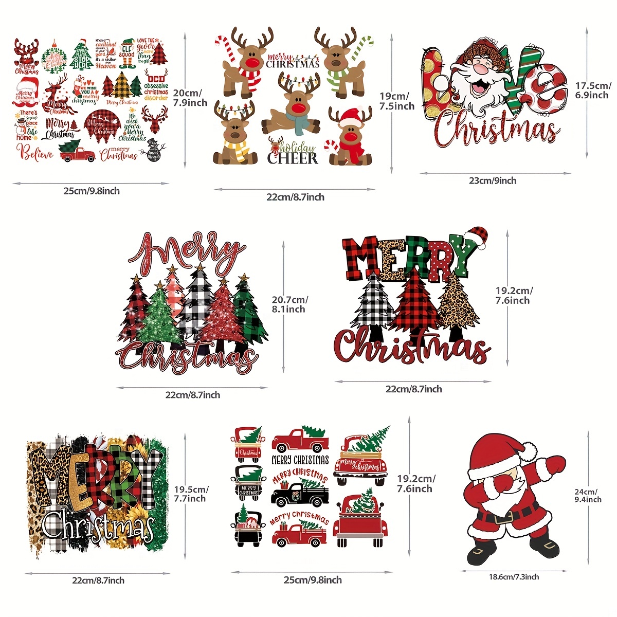 Newest Merry Christmas Fabric Heat Transfer Stickers Dtf - Temu