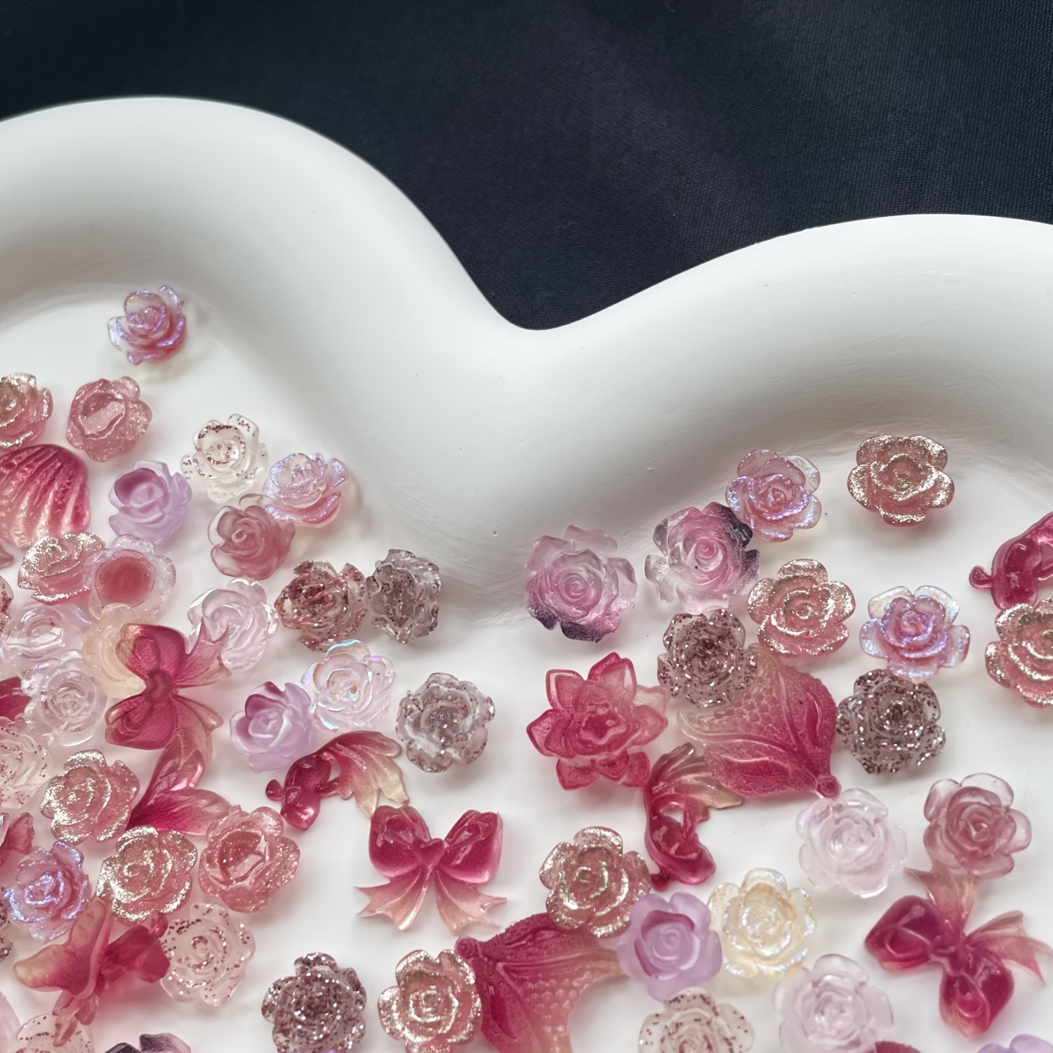 Rose Camellia Butterfly Mixed Pack Design Resin Charms For - Temu