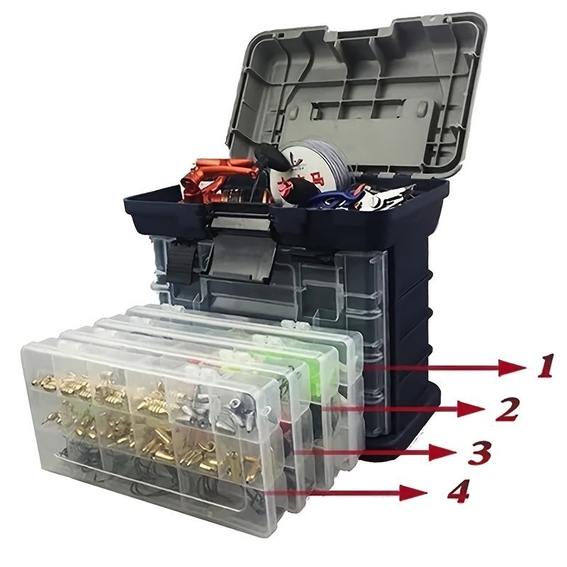 Fishing Tackle Box, 3 Layers Fishing Accessory Organizer Box Fishing  Stowaway Toolbox for Hooks Lures : : Sports & Outdoors