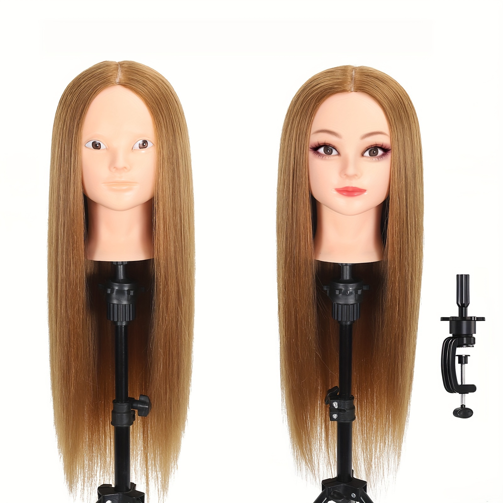  Maniquin Head with 80% Human Hair, 24Doll Head for Hair  Styling, Manikin Head with Real Hair, Practice Cosmetology Mannequin Head,  DIY Hairdressing Training Braiding Heads Set for Girls : Beauty
