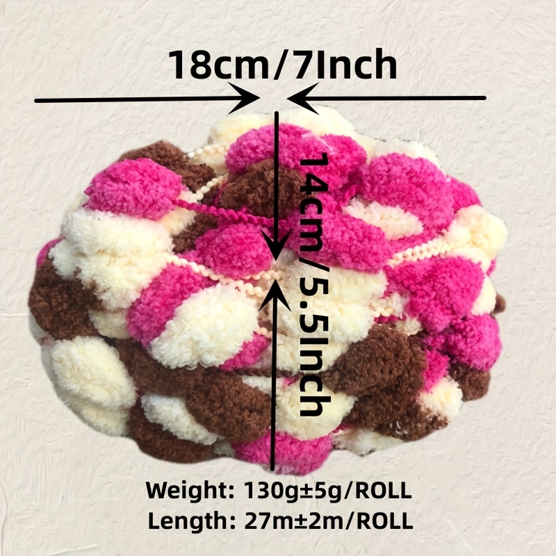 Colorful Thick Ball Yarn Rainbow Pom Polyester Yarn For - Temu