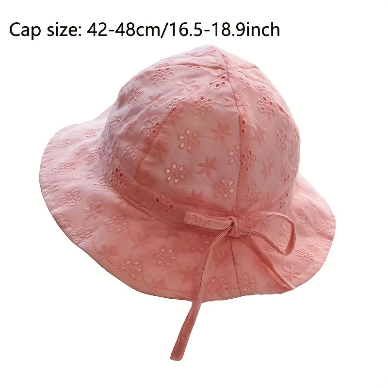 Baby Girls Floral Embroidered Sun Hat Bow Fisherman's - Temu Canada