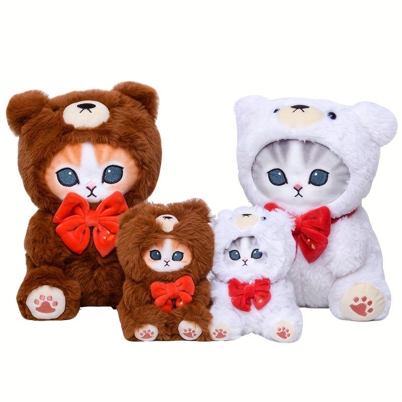 Blanc - Ours en peluche mignon pour enfants, Poupée en peluche douce, Joli  jouet pour bébé, Cadeaux d'anniver