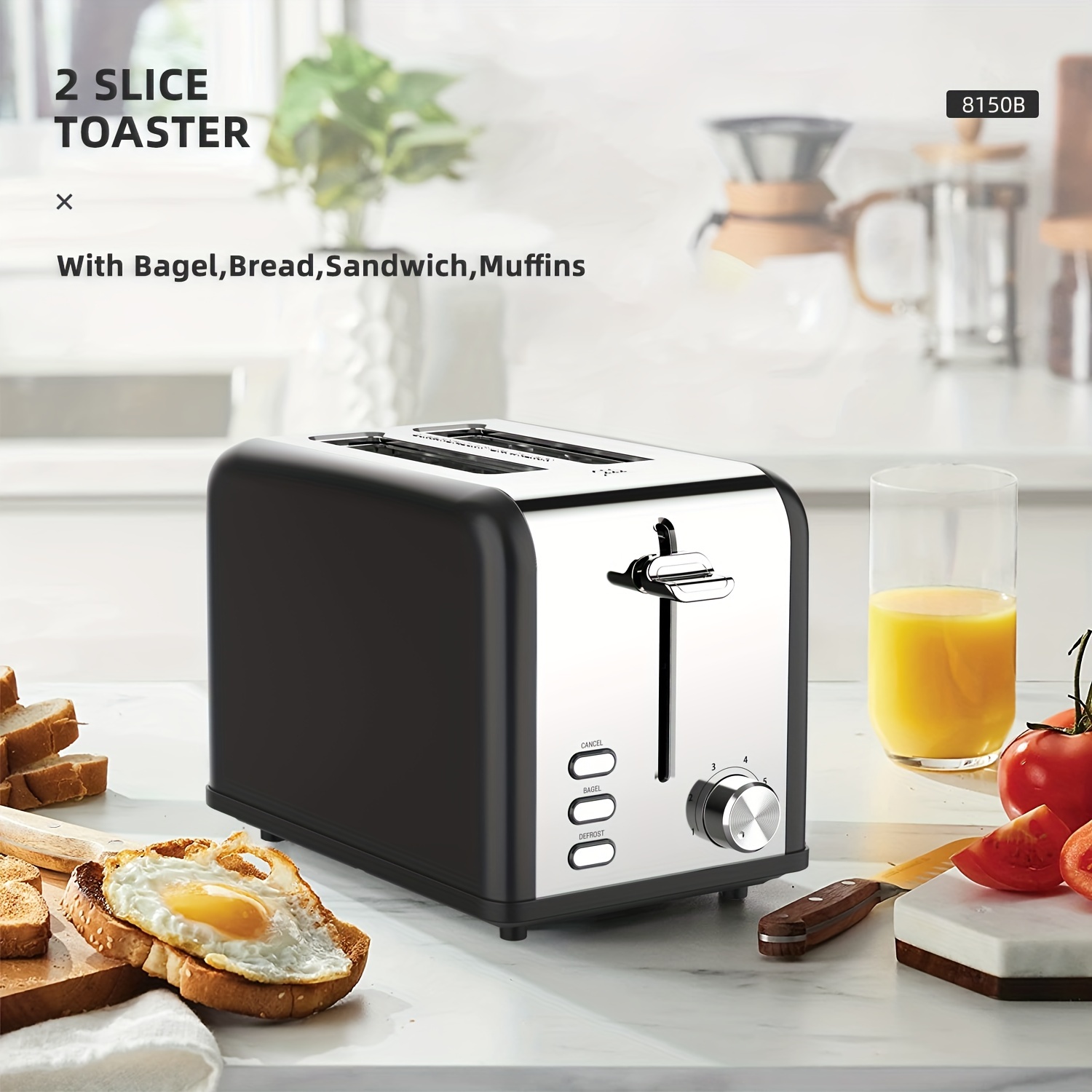 2- Toaster Stainless Steel Toaster, Home Toaster, Toaster, Breakfast  Sandwich Maker Small Appliance Kitchen Stuff Clearance Kitchen Accessories  - Temu