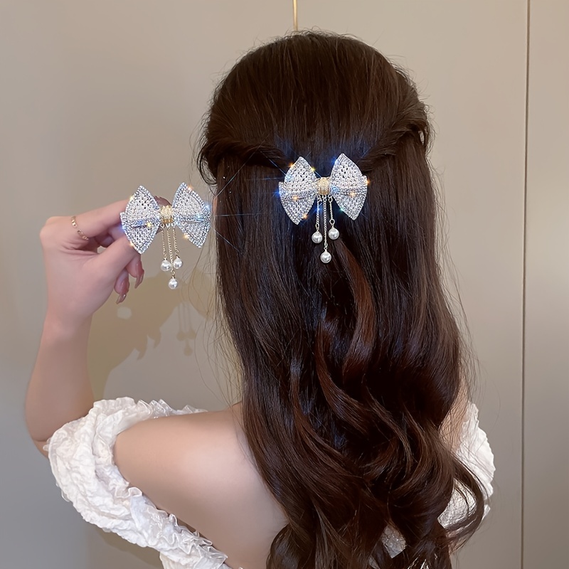 Elegant Small Hair Barrettes Tassel Design Spring Clip - Temu