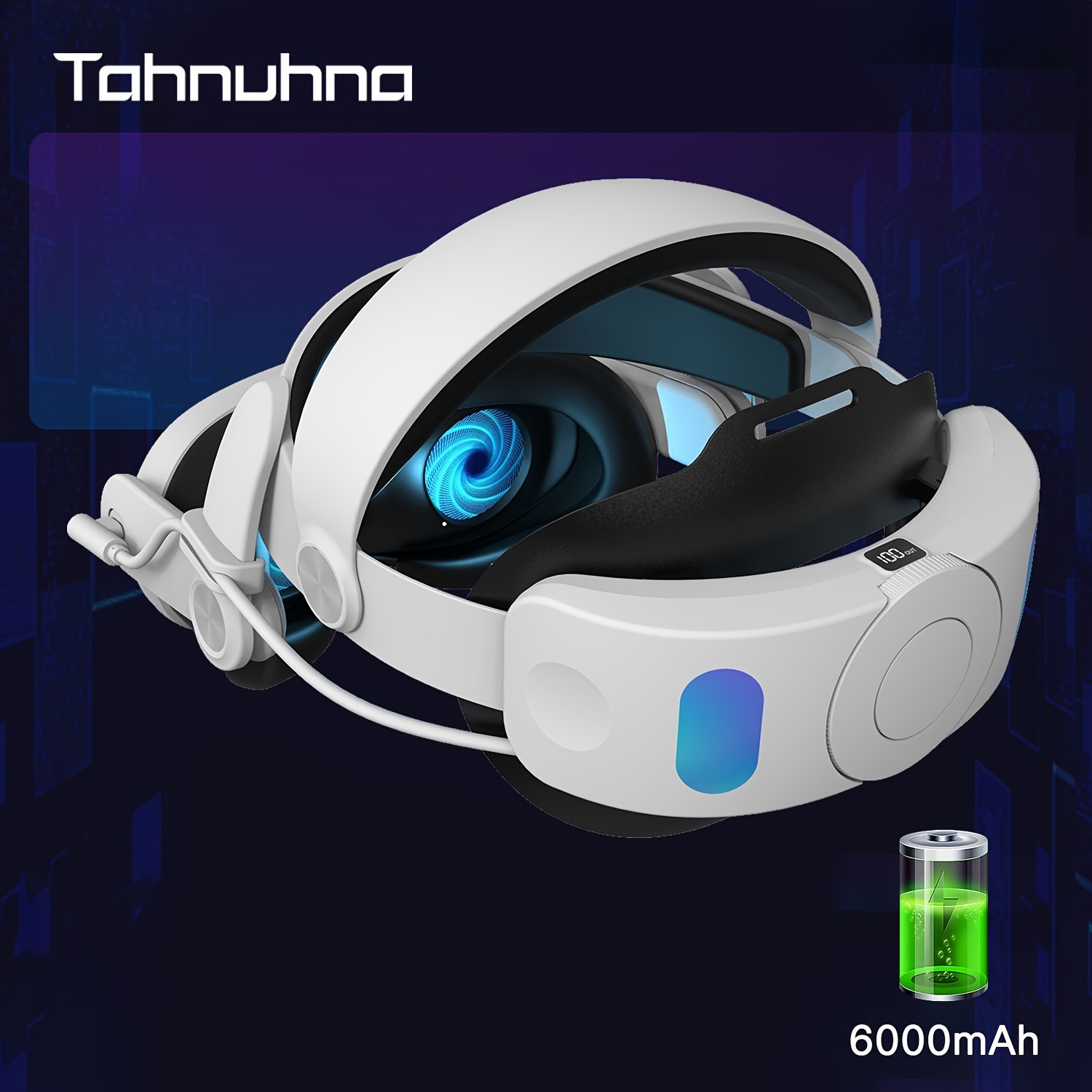 For Meta Oculus Quest 3 VR Headset w/8000mAh Battery LED RGB Elite Head  Strap