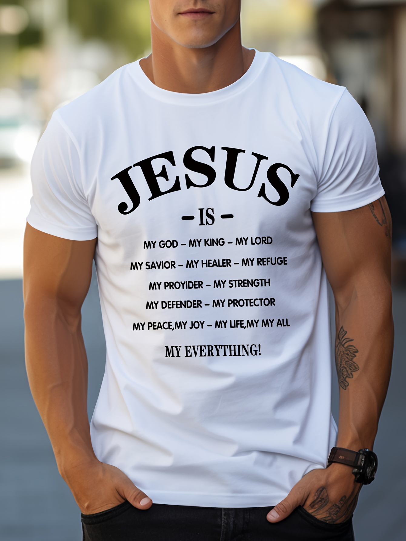 Camiseta Cristiana Estampado jesús Playera Informal Cuello - Temu