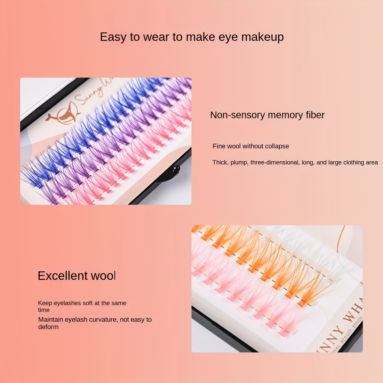 4 Boxes Colored Cluster Lashes Mix Individual Lashes Soft Lash Extension