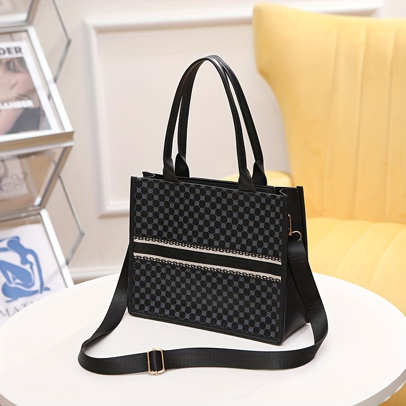 Women's Geometric Pattern Crossbody Bag Large Capacity Mobile Phone Handbag