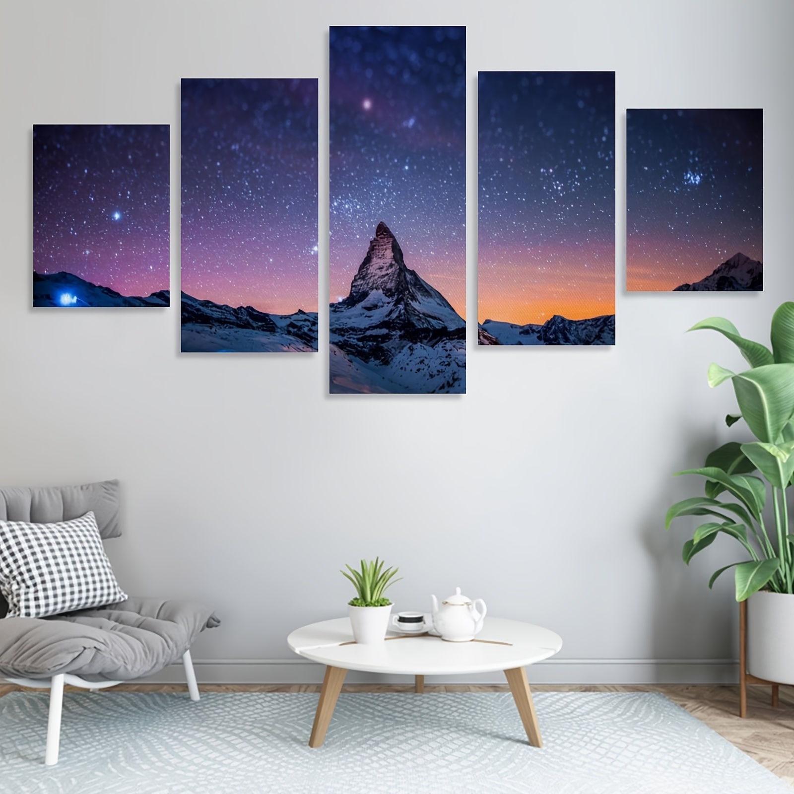 Landscape Canvas Paintings, Starry Night Sky Painting, Landscape