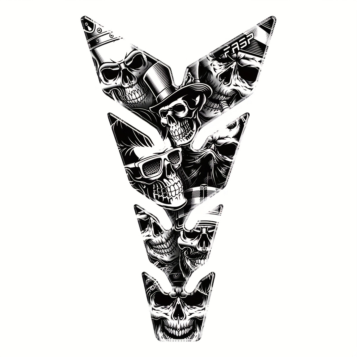 3D Motorcycle Demon Skull Tank Pad Sticker Universal Fit