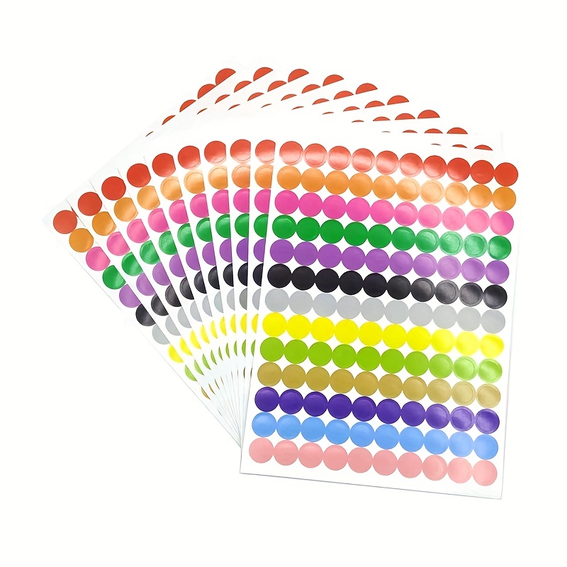 Clothing Size Stickers Colorful Coded Round Self Adhesive - Temu