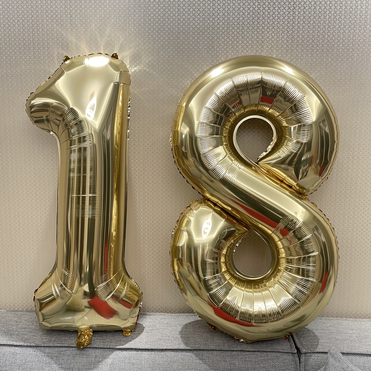 Ballon en aluminium numéro 18 ans en or rose 70cm Ballon en aluminium avec  paille