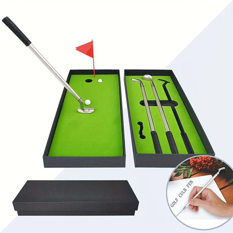Ensemble de balles de golf avec stylo de golf, mini stylo à bille de golf  de bureau, ensemble de stylos de golf, mini stylos de golf et boîte-cadeau  drapeau décorations de papeterie