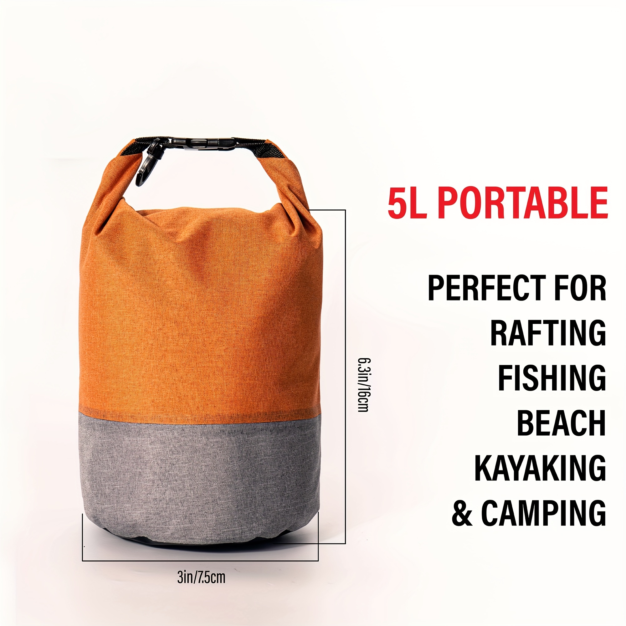1pc 40l Portable Waterproof Dry Storage Bag For Kayaking Boating