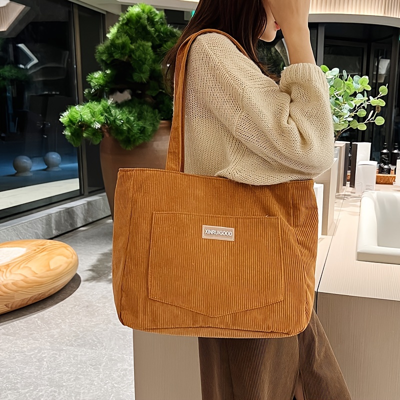 Large corduroy tote discount bag