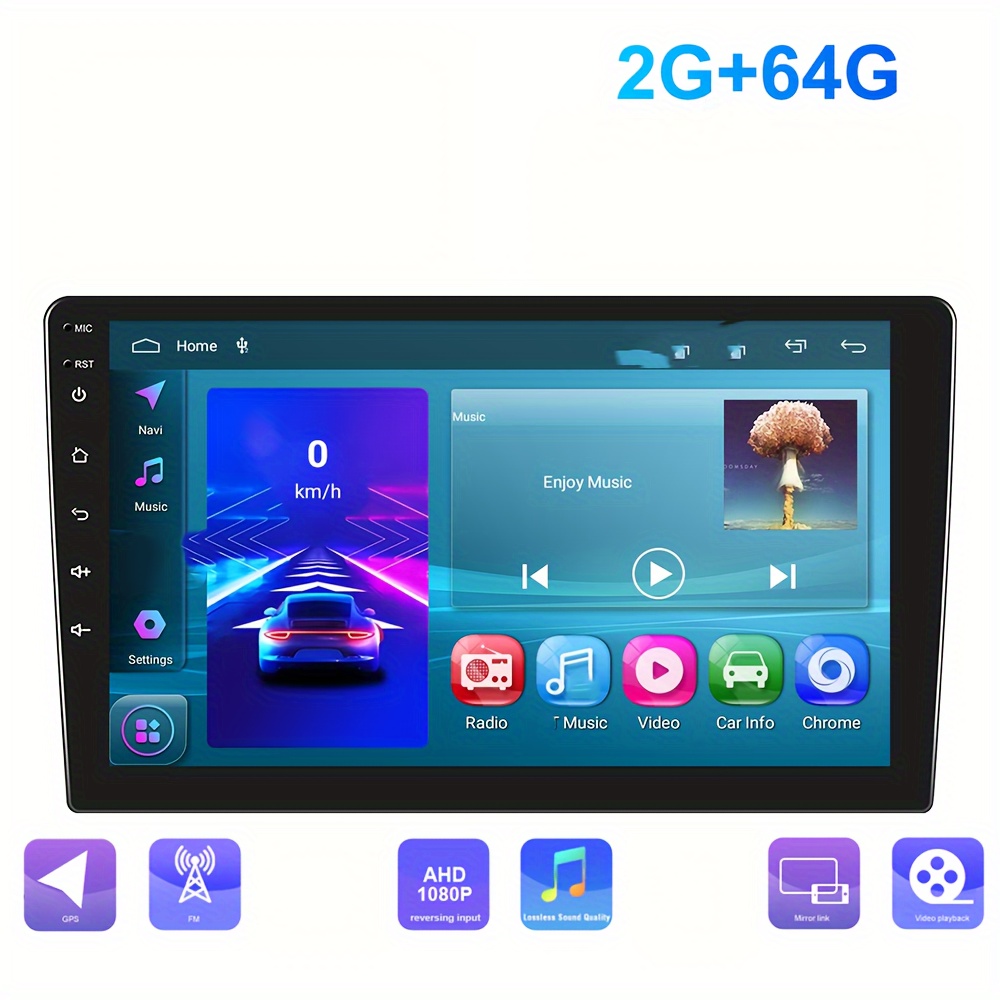 [2G+64G] Double Din Android 13 Car Stereo With Wireless Car Player Android  Auto, 9 Touchscreen Car Radio With GPS, WiFi, SWC, RDS/FM Radio