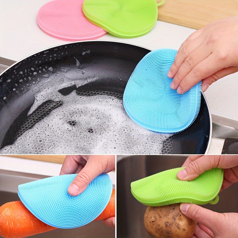 Silicone Kitchen Reusable Dish Wash Clean Dish Washing Scrubber