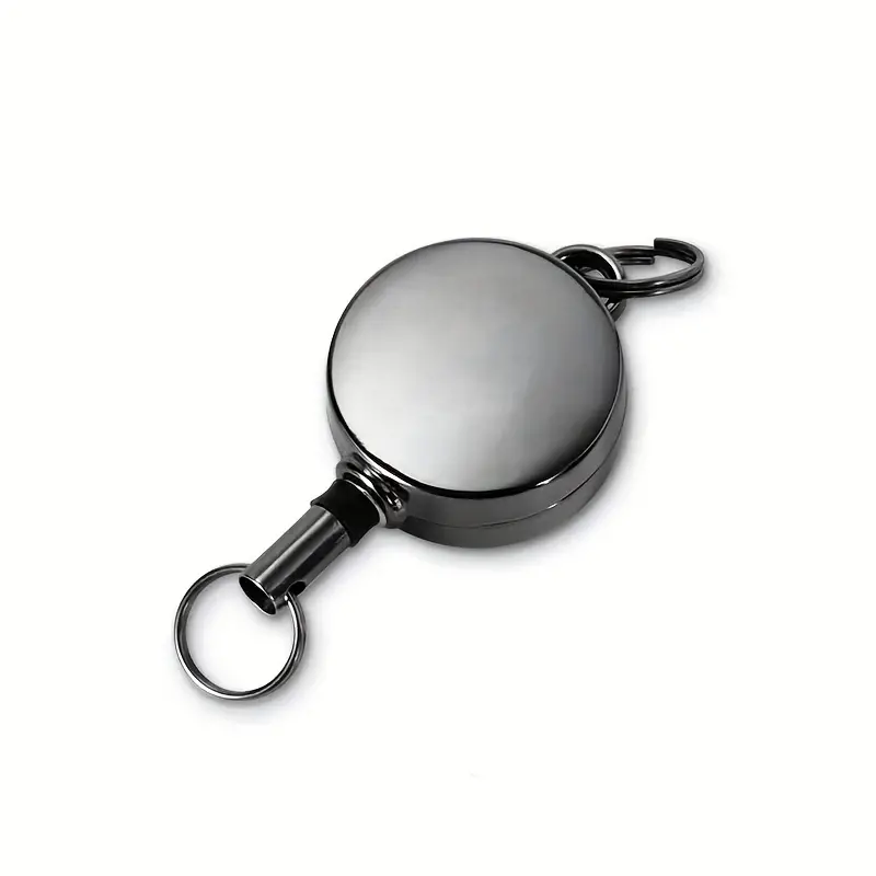 1pc Mini Retractable Key Chain, Metal Badge Reel ID Card Holder, Portable Anti-lost Anti-theft Keychain Key Ring