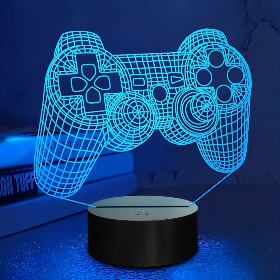 

1pc 3d Gamepad Light, Game Console Night Light, 3d Illusion Light, 7 Color Variations With Smart Touch, Game Room Gamers Gift Bedroom Decoration As Christmas Holiday Birthday Gift