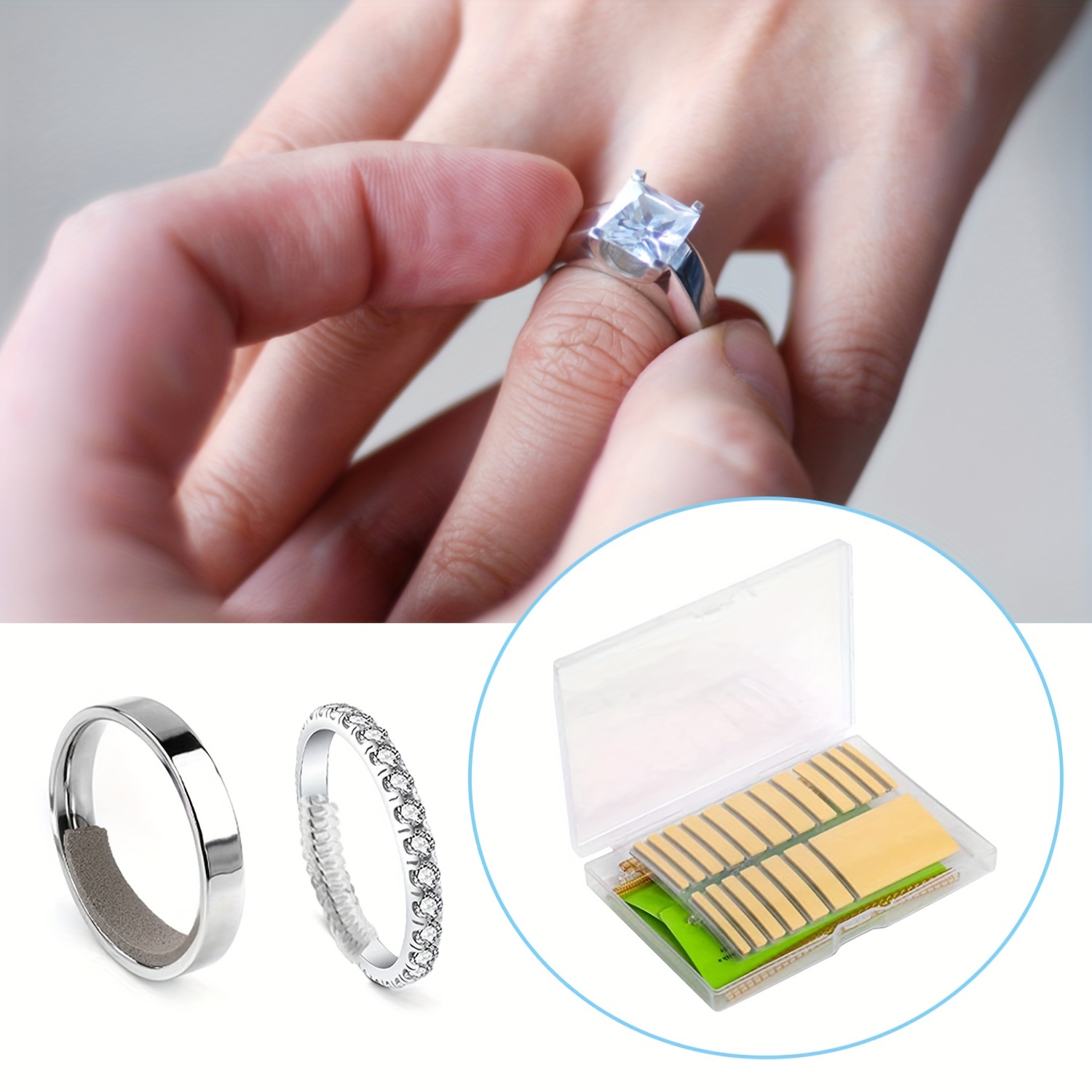 46pcs Ring Size Adjuster, Invisible Ring Sizers for Loose Rings Spiral Ring  Tightener Ring Adjuster Ring Sizer Measuring Tool for Wide Rings - Yahoo  Shopping