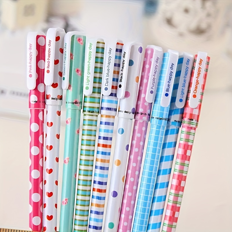 10Pcs / Pack 0.38mm Korean Cute Gel Pens Hot Sale School Stationery Office  Lovely Floral Sign Random