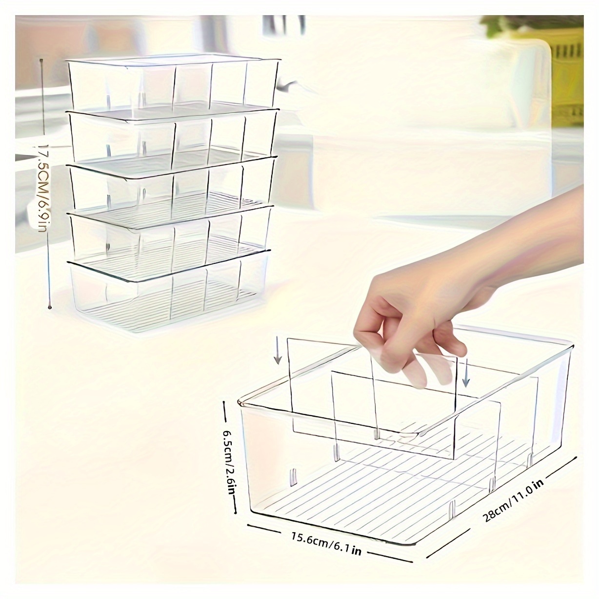 Clear Plastic Storage Box With Removable Dividers Stackable - Temu