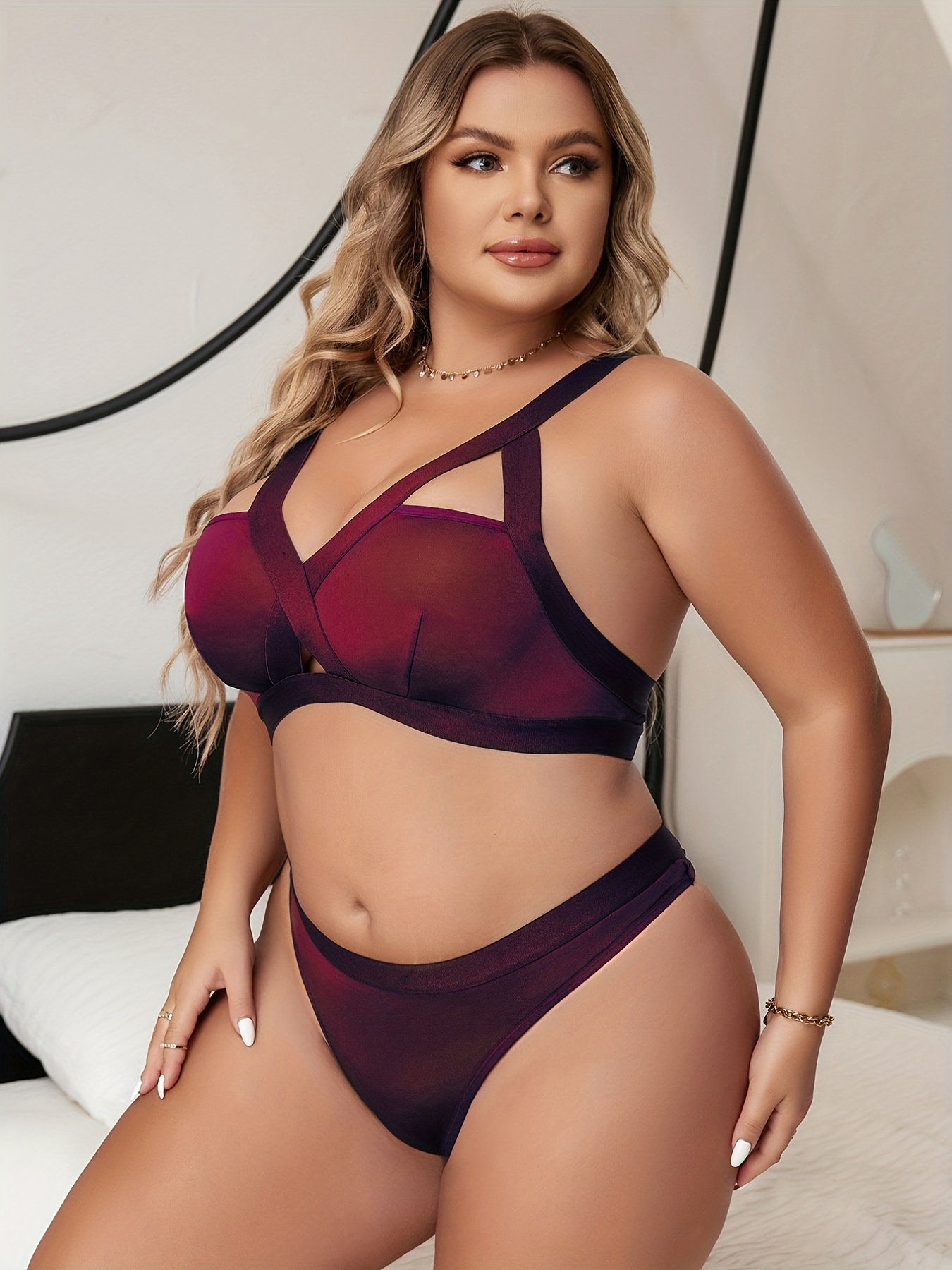 Sexy Underwear for Women Seamless Plus Size Lace Criss Cross Bikini  Underwear No Show Invisible Briefs Cheeky Panties