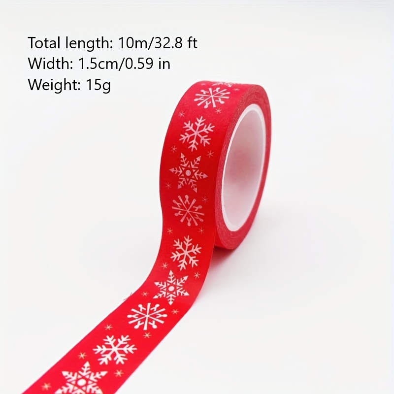 1PC 10M Decorative White Christmas Tree on Red Washi Tape for Journal  Material and Gift Wrapping Masking Tape Stationary Supply