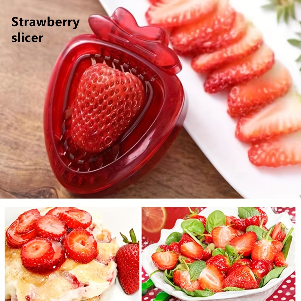 Strawberry Slicer Cutter Strawberry Corer Strawberry Huller Fruit Leaf Stem  Remover Salad Cake Tools Kitchen Gadget Accessories - Temu