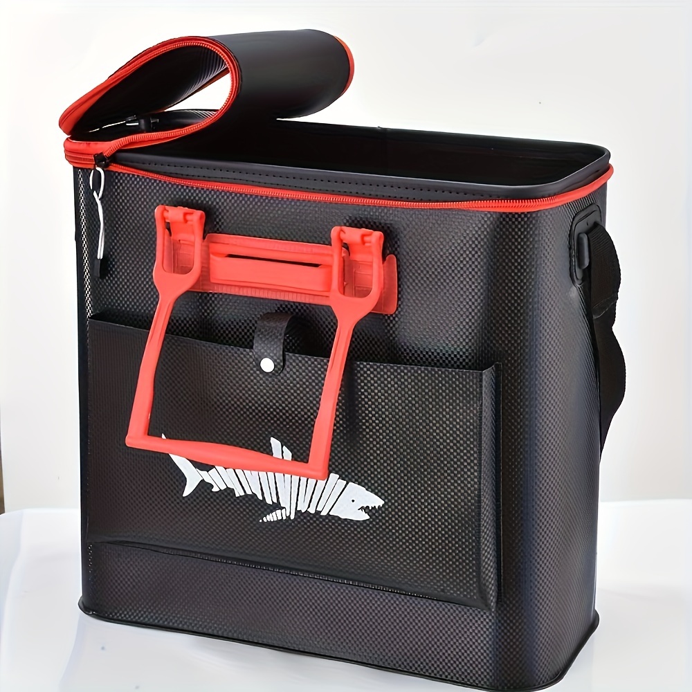 1pc BLACK Fishing Tackle Handbag, 18.9*18.11*8.66inch Multifunctional  Waterproof Fishing Tackle Bag - Large Capacity Lures Kit Carrier For  Outdoor Fis