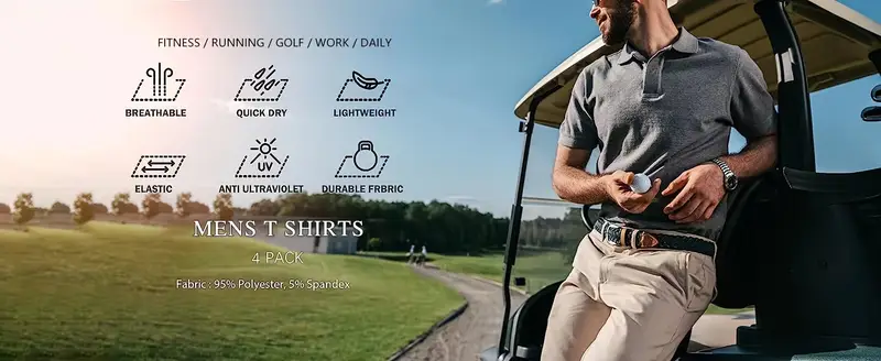 4pcs mens trendy quick dry shirt active slightly stretch breathable lapel button up short sleeve shirt for outdoor details 5