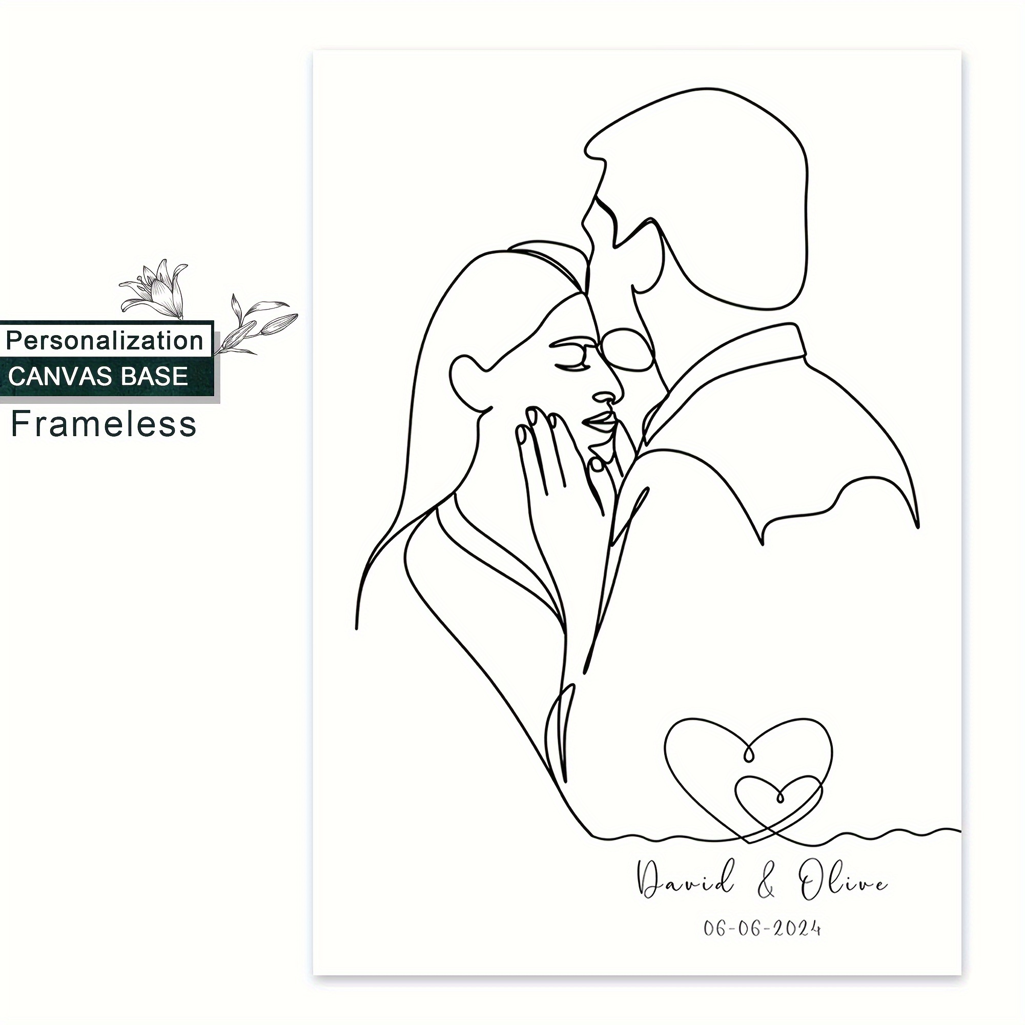 Couple Drawings Romantic Couple Drawing Personalized 