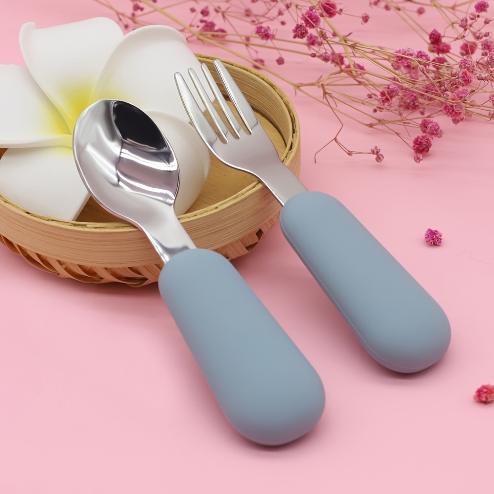 Silicone Baby Feeding Spoons Utensils Set Children Food Baby Feeding Tools  Candy Color Baby Spoon Adorable