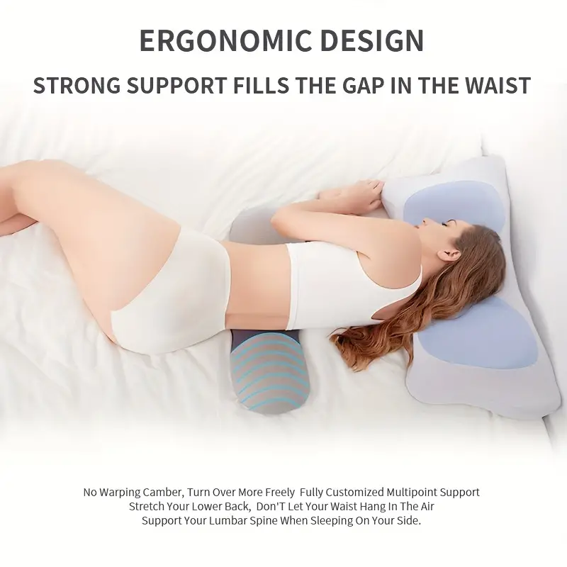 1PC Lumbar Support Pillow For Sleeping, Memory Foam Back Support Pillow For  Lower Back relax, Bed Waist Support Cushion Pregnant Woman Hip Knee Spine