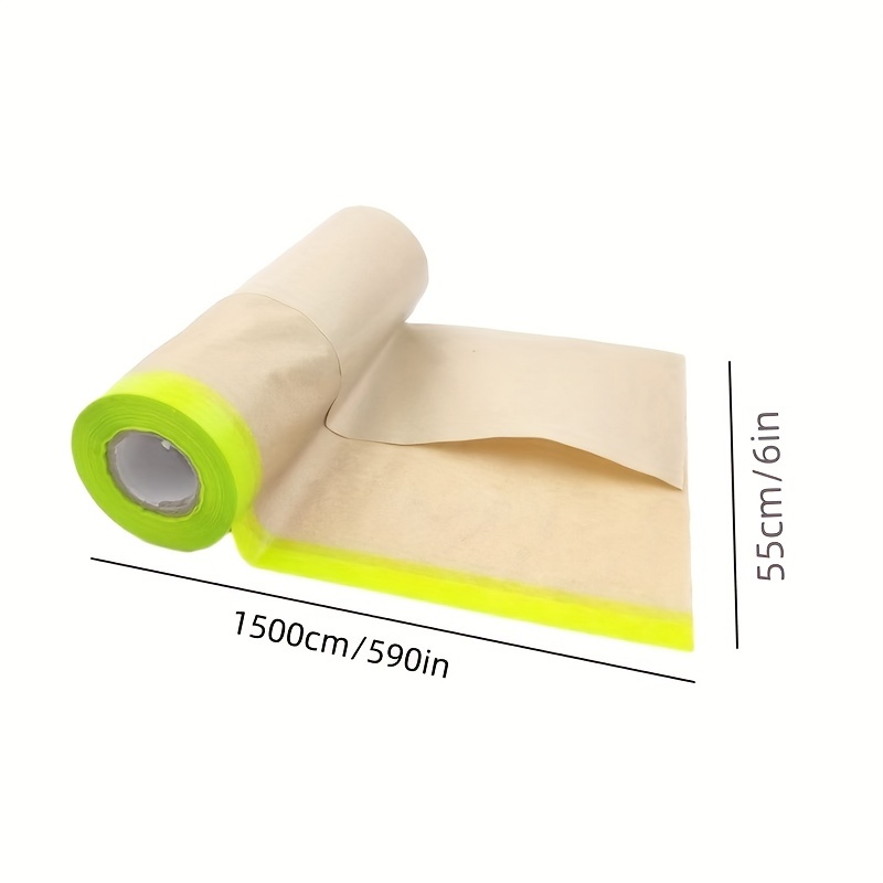 Pre-taped Masking Paper For Painting-tape And Drape Painters Paper, Paint  Adhesive Protective Paper Roll For Covering Skirting, Frames, Cars And Auto  Body Temu
