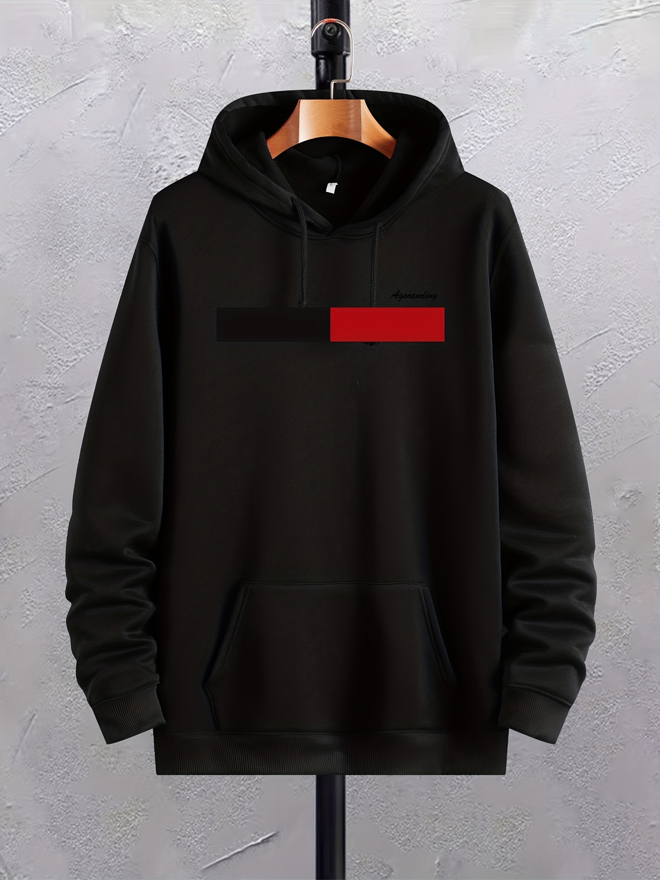 SUDADERA SUPREME NEGRA CON LOGO ROJO