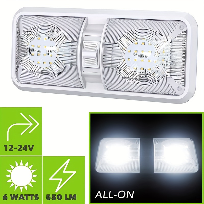 12V LED Spot Leselicht Einstellbarer Schalter Warmes Licht für Wohnmobil  Van Boot Led Innenbeleuchtung (2 Stück)