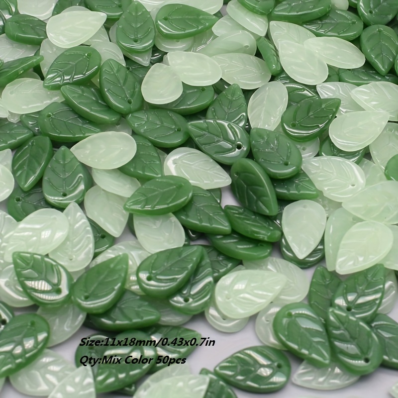 Ab Green Mix Color Leafs For Jewelry Making Diy Accessories - Temu