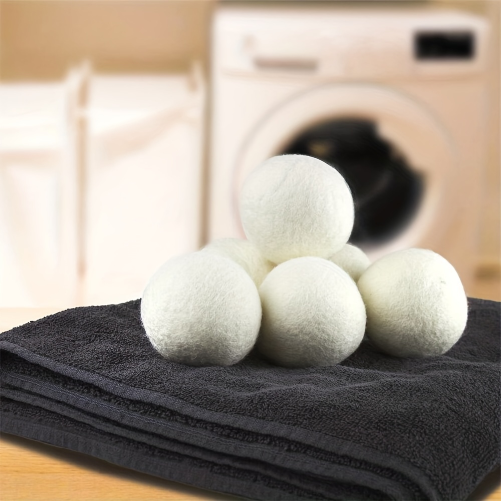  SPDD Pelotas de lana para secadora, suavizante de tela natural,  bolas de lana para lavar la ropa sucia, bola de lana seca, accesorios  reutilizables para lavadora (6 unidades, sin patrón) 