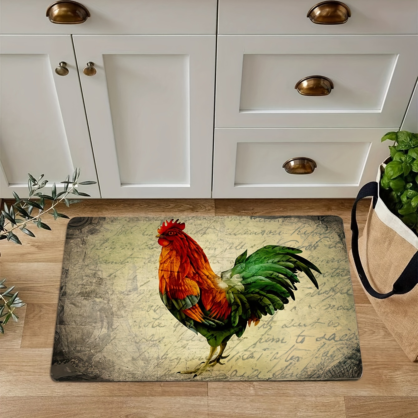 Colorful Chicken And Flower Floor Mat Non slip Indoor Carpet - Temu