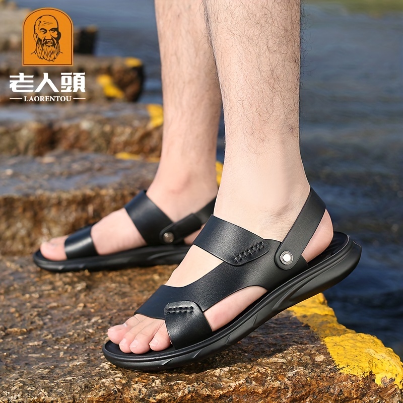 Men's leather sandals  Mens sandals fashion, Mens leather sandals, Genuine  leather sandals