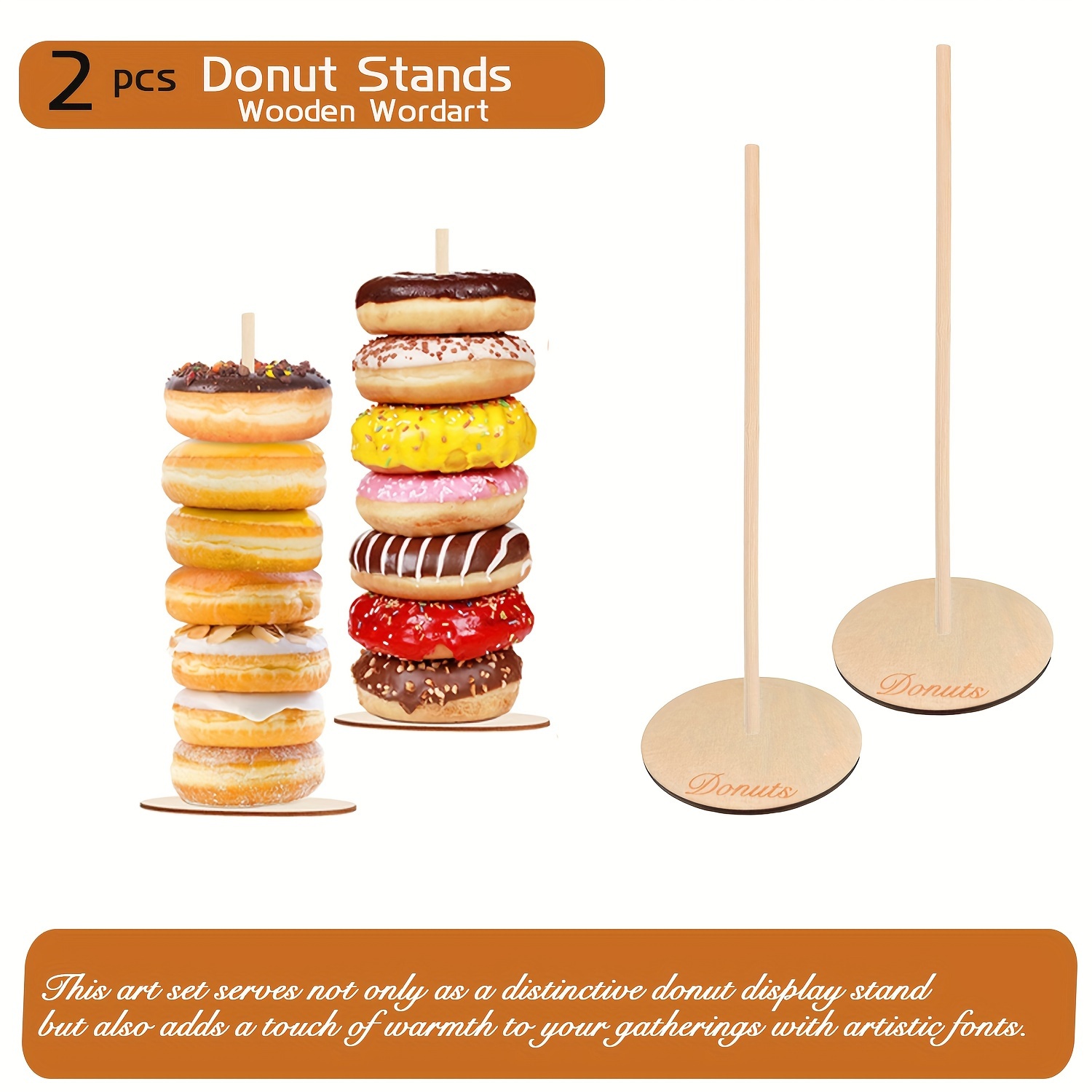 1/2/3/4/5pcs Soporte Donuts Kit Tabla Cortar Soporte Madera - Temu Chile